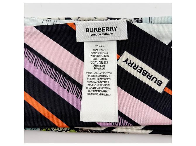 Foulard Choker Burberry in Seta Multicolore - vista 3