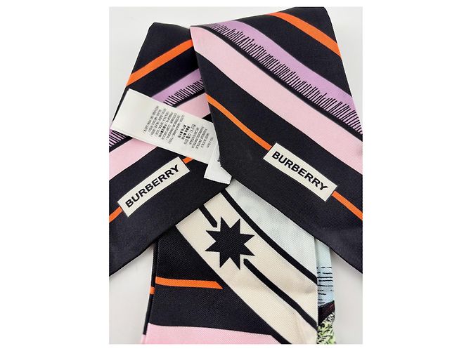 Foulard Choker Burberry in Seta Multicolore - vista 5