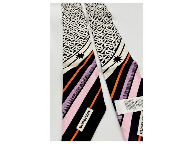 Foulard Choker Burberry in Seta Multicolore - vista 7