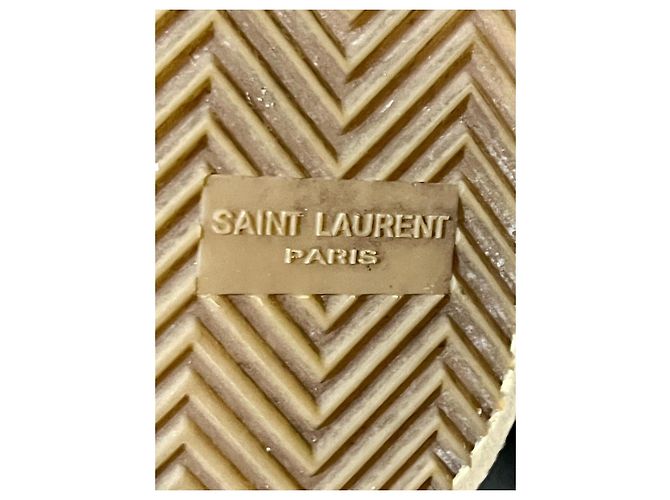 Ballerine Saint Laurent con borchie in tela e pelle nero bianco - vista 10