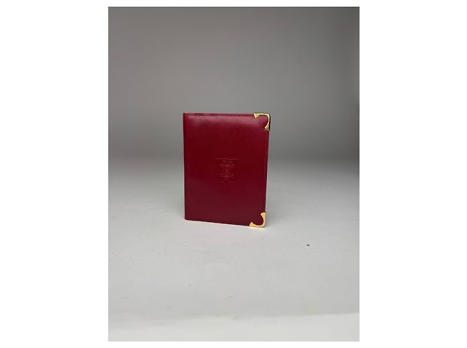 Céline Vintage Celine Paris Leather Card Holder Dark Red - view 2