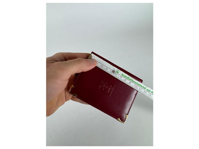 Céline Vintage Celine Paris Leather Card Holder Dark Red - view 8