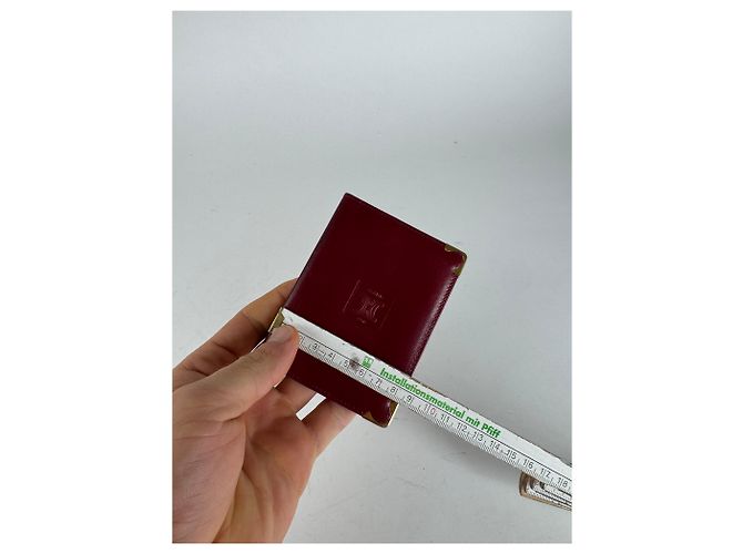 Céline Vintage Celine Paris Leather Card Holder Dark Red - view 9
