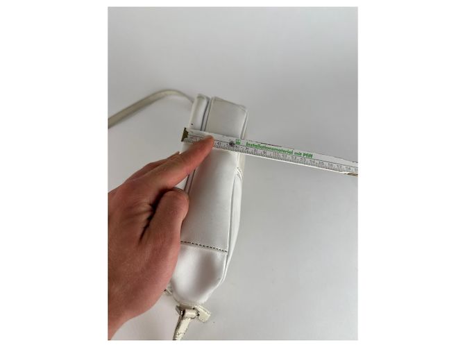 Vintage Courreges Paris Leder Umhängetasche Weiß - Ansicht 12