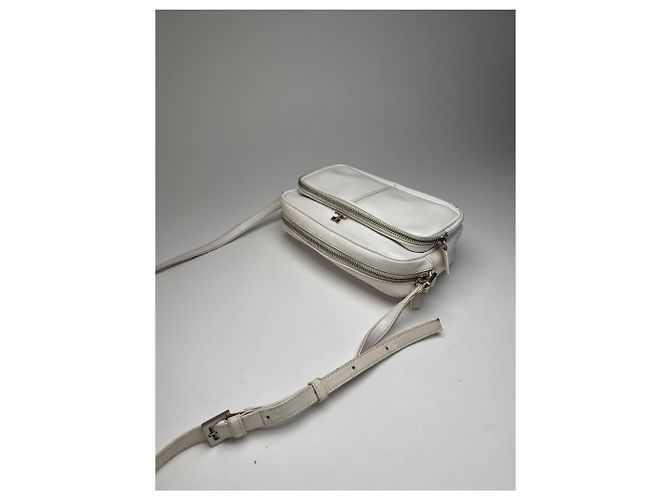Vintage Courreges Paris Leder Umhängetasche Weiß - Ansicht 14