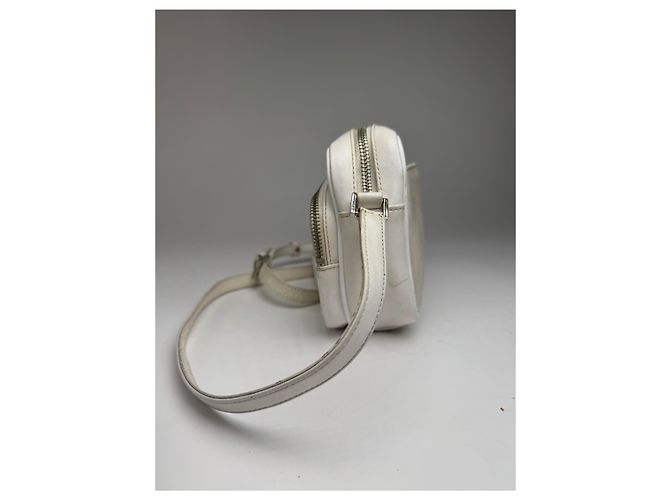 Vintage Courreges Paris Leder Umhängetasche Weiß - Ansicht 3