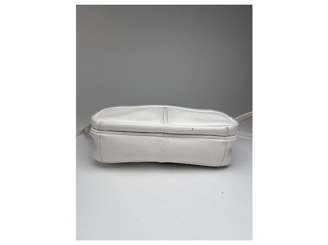 Vintage Courreges Paris Leder Umhängetasche Weiß - Ansicht 8