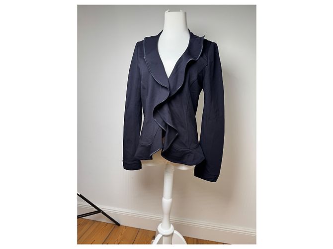 Vintage Courreges Paris Trench 38/M Marineblau - Ansicht 10