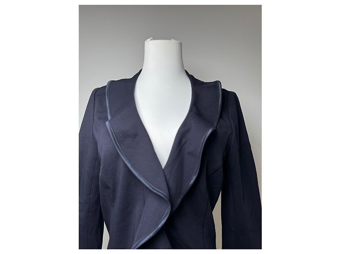 Vintage Courreges Paris Trench 38/M Marineblau - Ansicht 2
