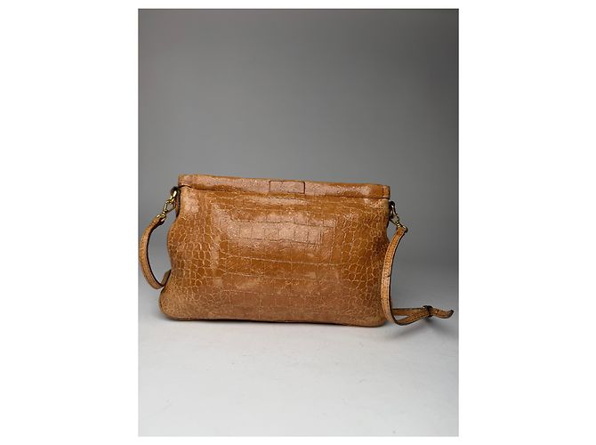 Vintage Miu Miu Leder Umhängetasche braun Orange - Ansicht 2