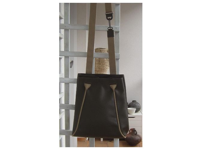Delvaux Deux Backpack Khaki Leather - view 15