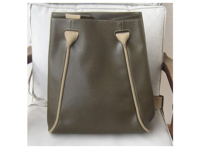 Delvaux Deux Backpack Khaki Leather - view 2