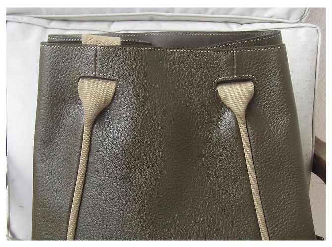 Delvaux Deux Backpack Khaki Leather - view 4