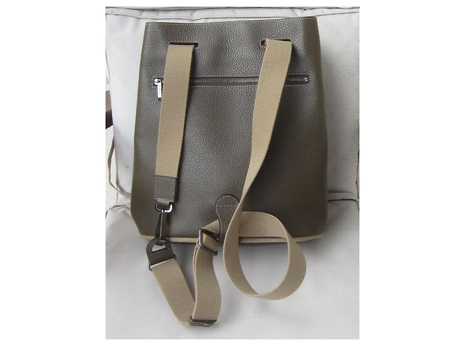 Delvaux Deux Backpack Khaki Leather - view 5