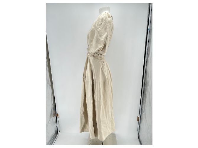 Maje Vestido AJE T.UK 10 de lino Beige - vista 4
