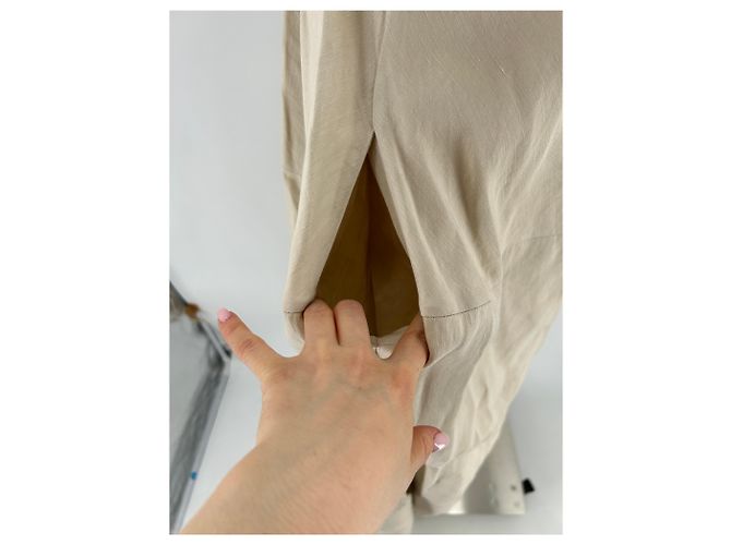 Maje Vestido AJE T.UK 10 de lino Beige - vista 5