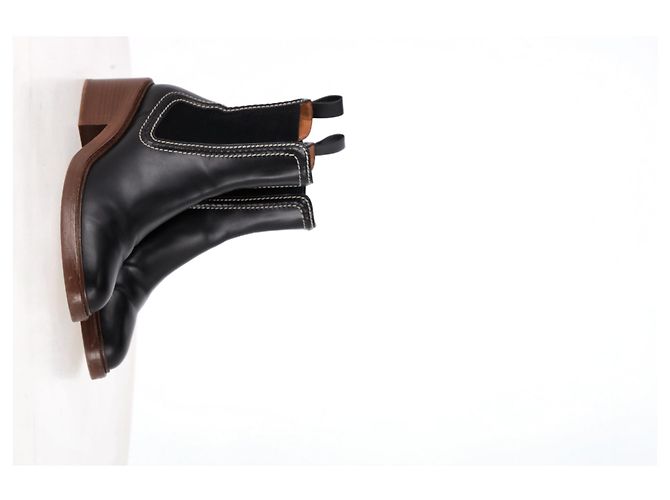Stivali Chelsea Chloé Mallo in pelle di vitello nera Marrone Rosso - vista 12