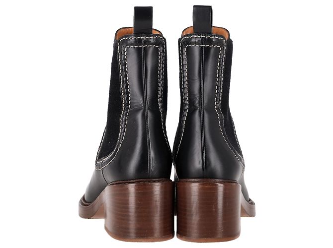 Stivali Chelsea Chloé Mallo in pelle di vitello nera Marrone Rosso - vista 6