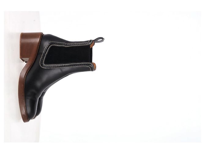 Stivali Chelsea Chloé Mallo in pelle di vitello nera Marrone Rosso - vista 8