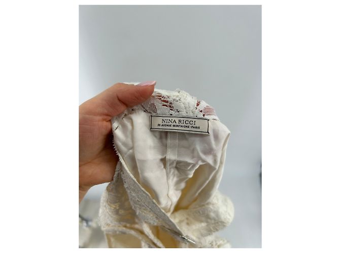 Pantalones NINA RICCI T.FR 36 Algodón Blanco - vista 3