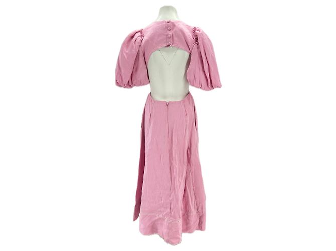Maje Vestido AJE T.US 10 de lino Rosa - vista 2
