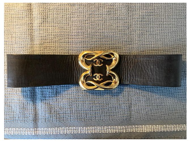 Chanel-Taillengürtel, Kollektion 1988 Schwarz Gold hardware - Ansicht 2