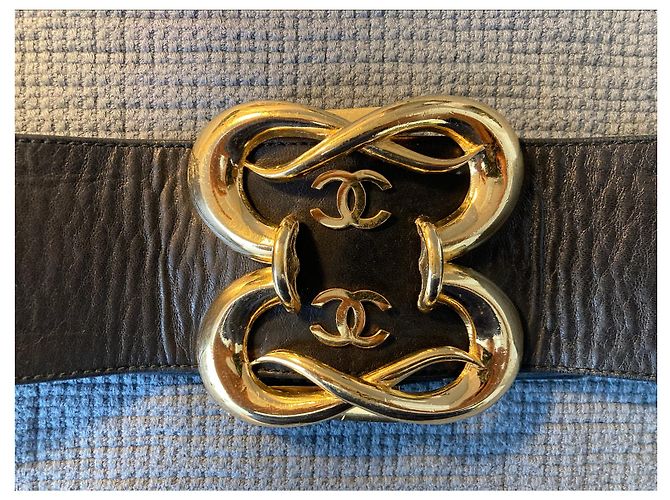 Chanel-Taillengürtel, Kollektion 1988 Schwarz Gold hardware - Ansicht 3