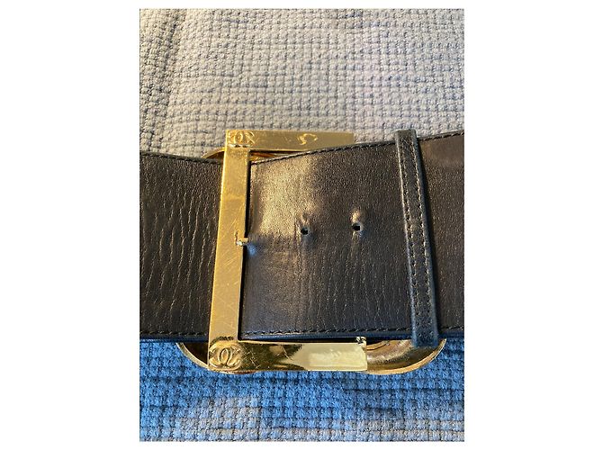 Chanel-Taillengürtel, Kollektion 1988 Schwarz Gold hardware - Ansicht 5