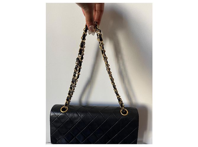 Borsa Chanel Timeless Classic in pelle di agnello nera Nero - vista 7