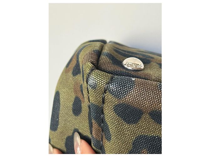 Bolso Prada lona camuflaje de leopardo caqui - vista 7