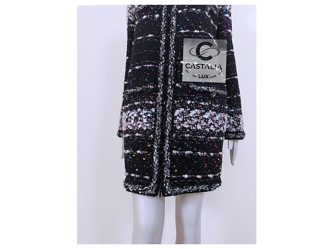 Chanel Abrigo de tweed negro icónico de 11K$ - vista 11