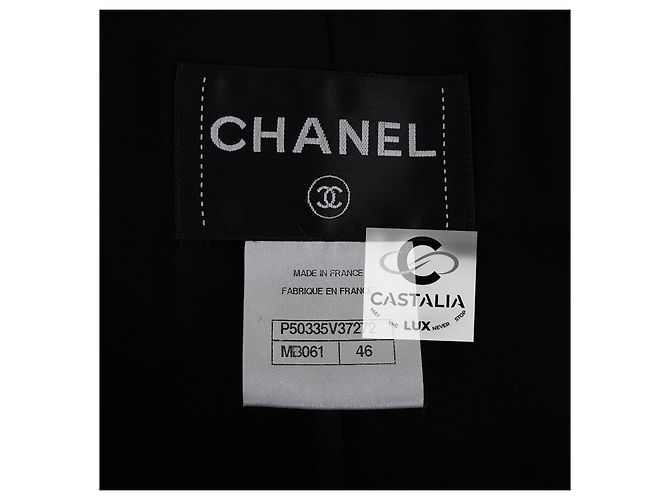 Chanel Abrigo de tweed negro icónico de 11K$ - vista 16