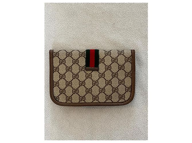 Clutch Gucci Ophidia GG Supreme Beige Pelle e Tela - vista 2