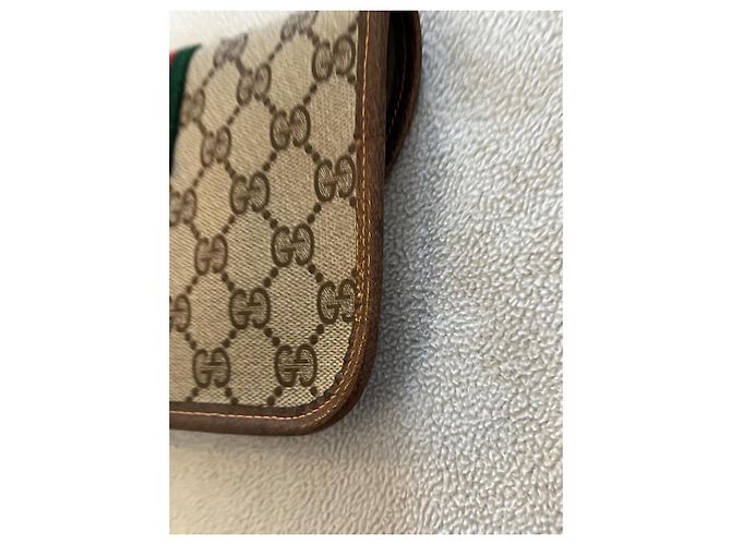 Clutch Gucci Ophidia GG Supreme Beige Pelle e Tela - vista 3