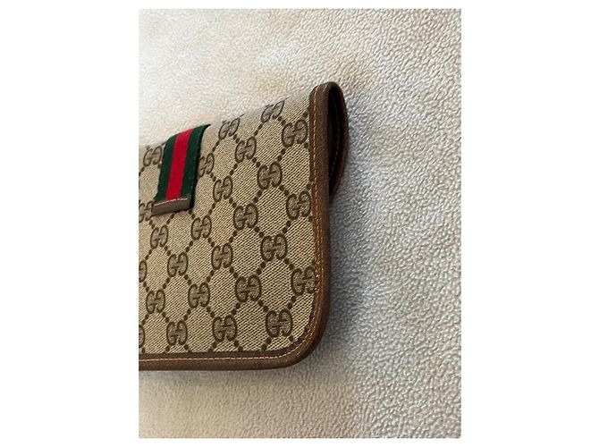 Clutch Gucci Ophidia GG Supreme Beige Pelle e Tela - vista 4