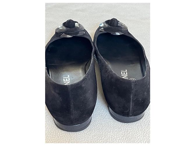 Ballerine Chanel Camélia in velluto nero - vista 6
