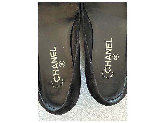 Ballerine Chanel Camélia in velluto nero - vista 7