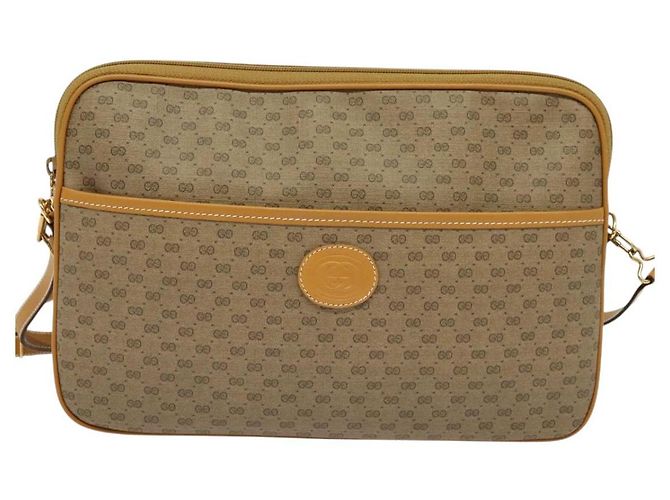 Gucci Borsa a Spalla Micro GG Supreme PVC Beige Oro 004 89 0262 Auth ep7836 D'oro - vista 13