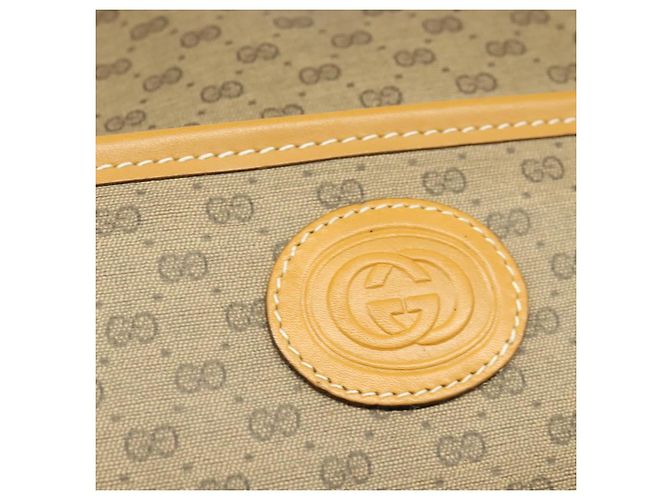 Gucci Borsa a Spalla Micro GG Supreme PVC Beige Oro 004 89 0262 Auth ep7836 D'oro - vista 17