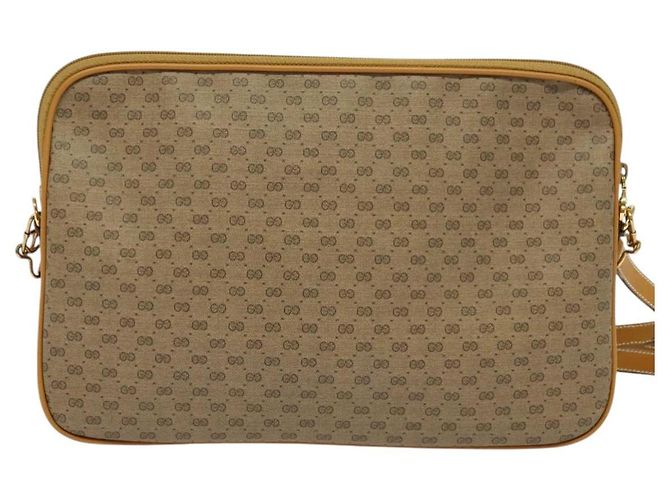 Gucci Borsa a Spalla Micro GG Supreme PVC Beige Oro 004 89 0262 Auth ep7836 D'oro - vista 2