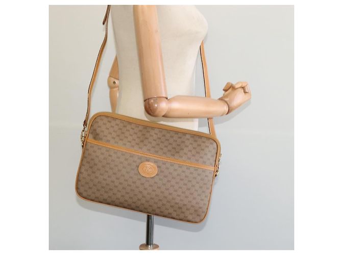 Gucci Borsa a Spalla Micro GG Supreme PVC Beige Oro 004 89 0262 Auth ep7836 D'oro - vista 22