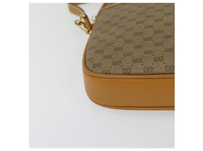 Gucci Borsa a Spalla Micro GG Supreme PVC Beige Oro 004 89 0262 Auth ep7836 D'oro - vista 9