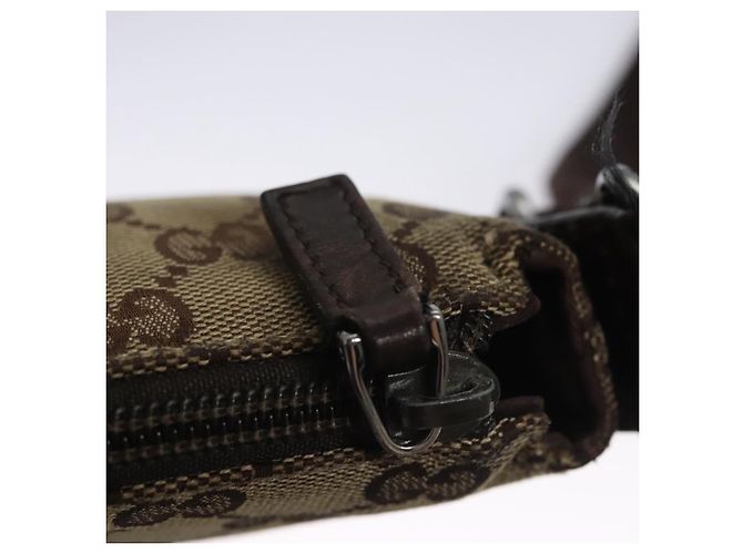 Borsa a Spalla in Tela GG GUCCI Beige Marrone oro 147671 Auth nb252 D'oro - vista 10