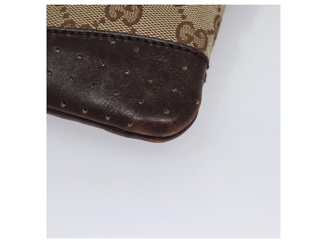 Borsa a Spalla in Tela GG GUCCI Beige Marrone oro 147671 Auth nb252 D'oro - vista 15
