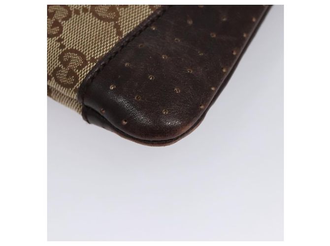 Borsa a Spalla in Tela GG GUCCI Beige Marrone oro 147671 Auth nb252 D'oro - vista 16