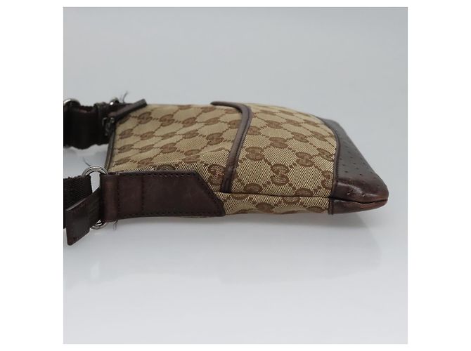 Borsa a Spalla in Tela GG GUCCI Beige Marrone oro 147671 Auth nb252 D'oro - vista 4