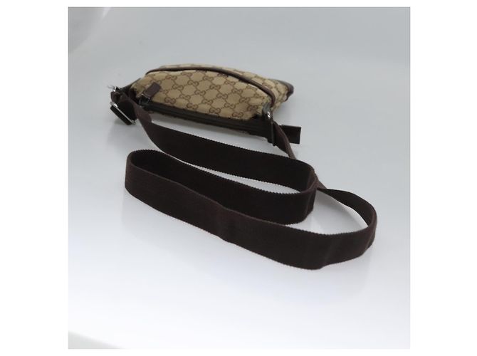 Borsa a Spalla in Tela GG GUCCI Beige Marrone oro 147671 Auth nb252 D'oro - vista 7