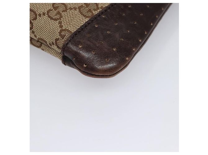 Borsa a Spalla in Tela GG GUCCI Beige Marrone oro 147671 Auth nb252 D'oro - vista 8
