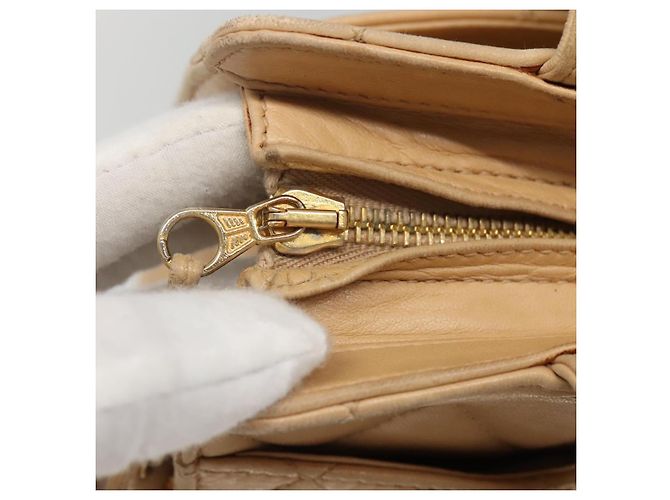 CHANEL Borsa a Spalla Matelassé in Pelle di Pecora Beige Oro CC Auth bs23120 D'oro - vista 17