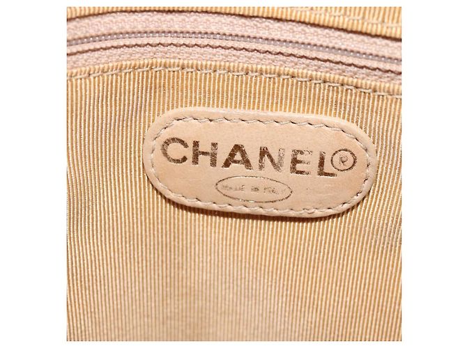CHANEL Borsa a Spalla Matelassé in Pelle di Pecora Beige Oro CC Auth bs23120 D'oro - vista 18